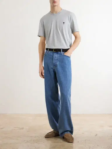 AMI PARIS Logo-Embroidery Cotton-Jersey T-shirt - Men | Thumbnail 2 AMI PARIS Logo-Embroidery Cotton-Jersey T-shirt - Men | Thumbnail 2