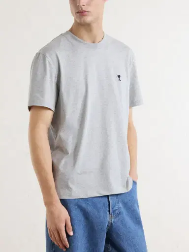 AMI PARIS Logo-Embroidery Cotton-Jersey T-shirt - Men | Thumbnail 3 AMI PARIS Logo-Embroidery Cotton-Jersey T-shirt - Men | Thumbnail 3
