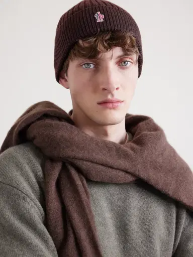 Moncler Grenoble Logo-Appliquéd Ribbed Virgin Wool Beanie - Men | Thumbnail 2 Moncler Grenoble Logo-Appliquéd Ribbed Virgin Wool Beanie - Men | Thumbnail 2