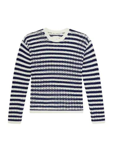 Aimé Leon Dore Eyelet Striped Open-Knit Cotton Sweater - Men | Thumbnail 1