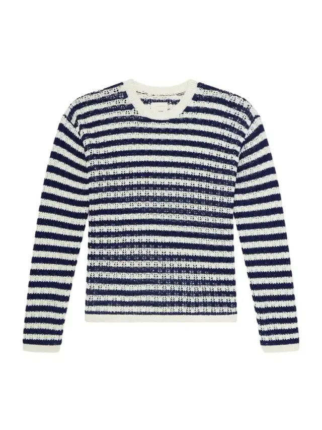 Eyelet Striped Open-Knit Cotton Sweater - Men Eyelet Striped Open-Knit Cotton Sweater - Men