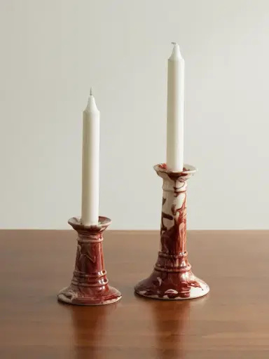 The Conran Shop Wardour Set of Two Earthenware Candlesticks - Men | Thumbnail 1