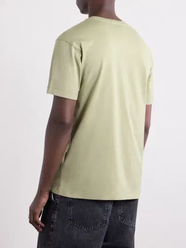 Stone Island Logo-Appliquéd Garment-Dyed Cotton-Jersey T-Shirt - Men | Thumbnail 4