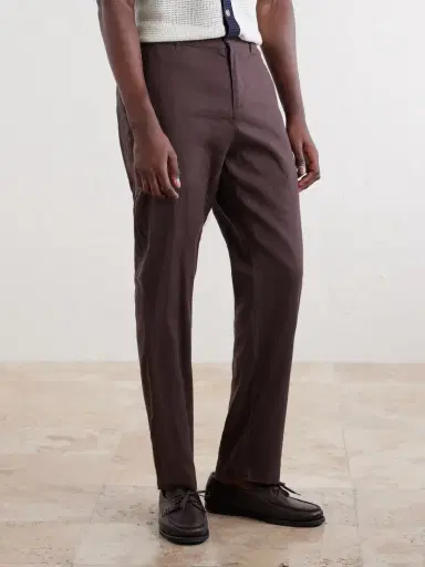 Onia Straight-Leg Linen-Blend Trousers - Men | Thumbnail 3