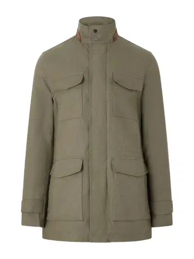 Kiton Suede-Trimmed Linen Field Jacket - Men | Thumbnail 1