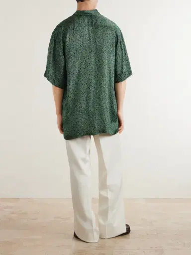 Dries Van Noten Camp-Collar Printed Satin Shirt - Men | Thumbnail 4