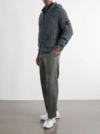 Stone Island Knitted Cotton-Chenille Zip-Up Hoodie - Men | Thumbnail 2 Stone Island Knitted Cotton-Chenille Zip-Up Hoodie - Men | Thumbnail 2