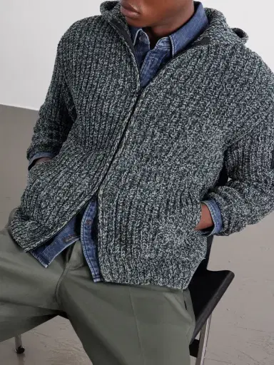 Stone Island Knitted Cotton-Chenille Zip-Up Hoodie - Men | Thumbnail 5 Stone Island Knitted Cotton-Chenille Zip-Up Hoodie - Men | Thumbnail 5