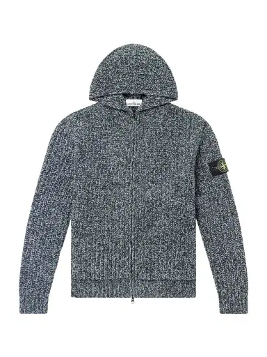 Stone Island Knitted Cotton-Chenille Zip-Up Hoodie - Men | Thumbnail 1 Stone Island Knitted Cotton-Chenille Zip-Up Hoodie - Men | Thumbnail 1