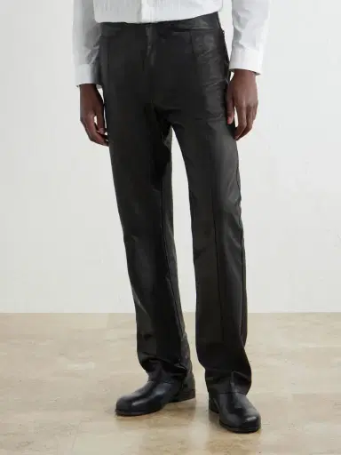 ADON Slim-Fit Straight-Leg Panelled Leather Trousers - Men | Thumbnail 3 ADON Slim-Fit Straight-Leg Panelled Leather Trousers - Men | Thumbnail 3