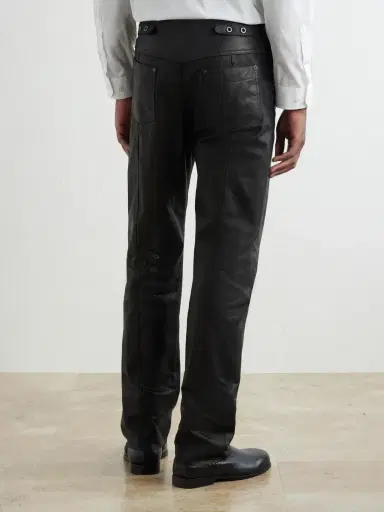 ADON Slim-Fit Straight-Leg Panelled Leather Trousers - Men | Thumbnail 4 ADON Slim-Fit Straight-Leg Panelled Leather Trousers - Men | Thumbnail 4