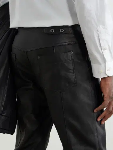 ADON Slim-Fit Straight-Leg Panelled Leather Trousers - Men | Thumbnail 6 ADON Slim-Fit Straight-Leg Panelled Leather Trousers - Men | Thumbnail 6