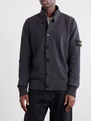Stone Island Virgin Wool-Blend Cardigan - Men | Thumbnail 3 Stone Island Virgin Wool-Blend Cardigan - Men | Thumbnail 3