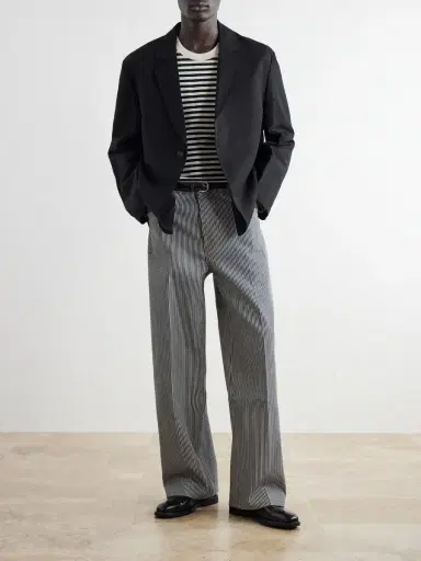 AMI PARIS Wide-Leg Striped Jeans - Men | Thumbnail 2 AMI PARIS Wide-Leg Striped Jeans - Men | Thumbnail 2