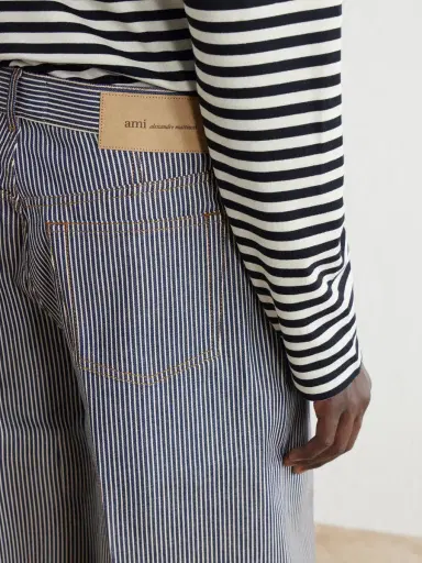AMI PARIS Wide-Leg Striped Jeans - Men | Thumbnail 5 AMI PARIS Wide-Leg Striped Jeans - Men | Thumbnail 5