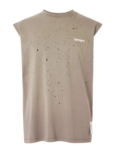 Satisfy Distressed Logo-Print MothTech™ Organic Cotton-Jersey Tank Top - Men | Thumbnail 1 Satisfy Distressed Logo-Print MothTech™ Organic Cotton-Jersey Tank Top - Men | Thumbnail 1