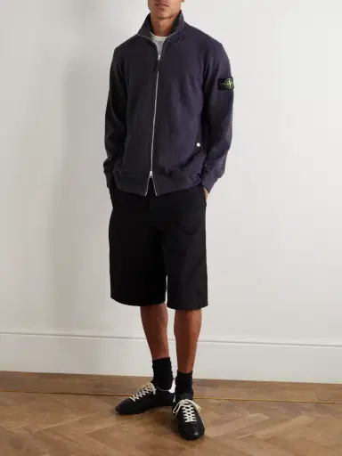 Stone Island Logo-Appliquéd Cotton Zip-Up Sweatshirt - Men | Thumbnail 2