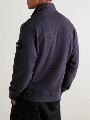 Stone Island Logo-Appliquéd Cotton Zip-Up Sweatshirt - Men | Thumbnail 3