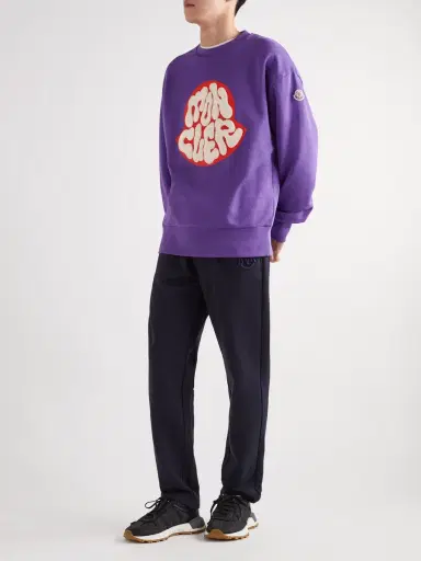 Moncler Bouclé-Trimmed Cotton-Jersey Sweatshirt - Men | Thumbnail 2