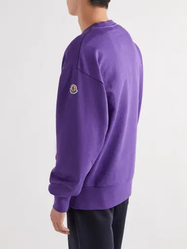 Moncler Bouclé-Trimmed Cotton-Jersey Sweatshirt - Men | Thumbnail 3