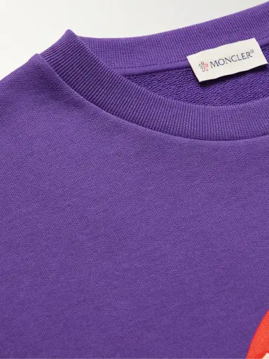 Moncler Bouclé-Trimmed Cotton-Jersey Sweatshirt - Men | Thumbnail 4