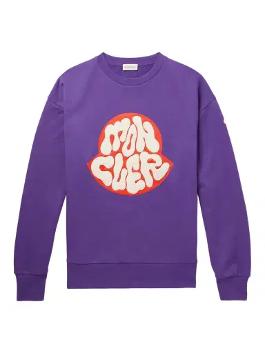 Moncler Bouclé-Trimmed Cotton-Jersey Sweatshirt - Men | Thumbnail 1