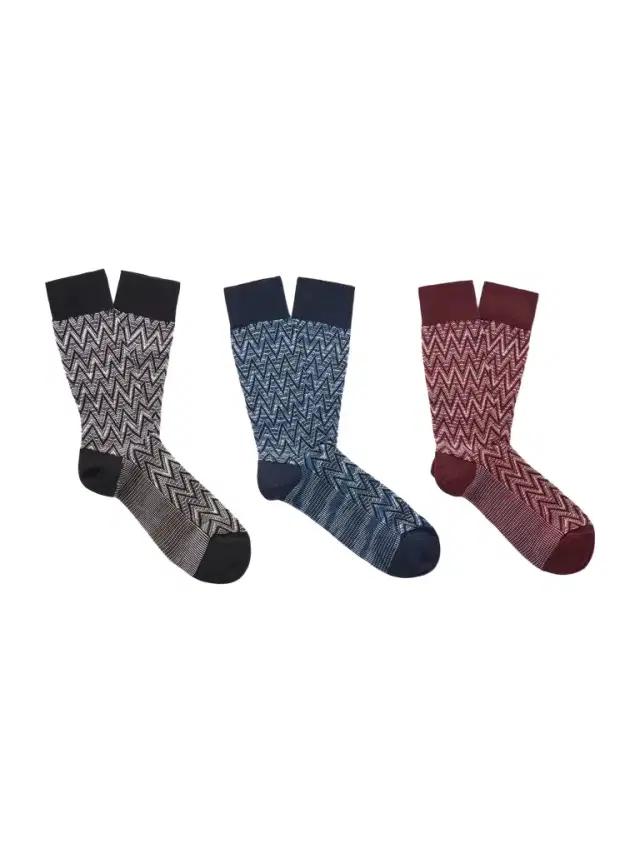 Missoni Three-Pack Crochet-Knit Cotton-Blend Socks - Men