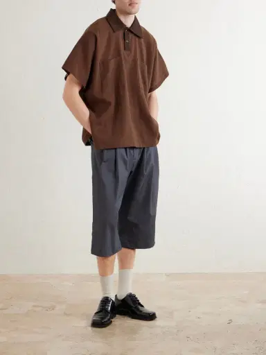 Monitaly Wide-Leg Pleated Cotton Shorts - Men | Thumbnail 2 Monitaly Wide-Leg Pleated Cotton Shorts - Men | Thumbnail 2