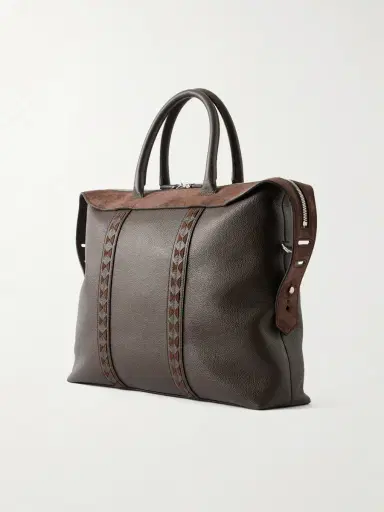 Serapian Suede-Trimmed Full-Grain Leather Briefcase - Men | Thumbnail 4 Serapian Suede-Trimmed Full-Grain Leather Briefcase - Men | Thumbnail 4