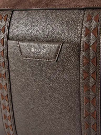 Serapian Suede-Trimmed Full-Grain Leather Briefcase - Men | Thumbnail 5 Serapian Suede-Trimmed Full-Grain Leather Briefcase - Men | Thumbnail 5