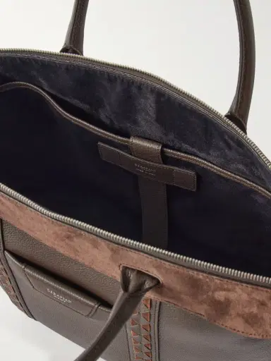 Serapian Suede-Trimmed Full-Grain Leather Briefcase - Men | Thumbnail 6 Serapian Suede-Trimmed Full-Grain Leather Briefcase - Men | Thumbnail 6