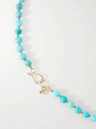 Peyote Bird Ritual 14-Karat Gold, Turquoise and Coral Beaded Necklace - Men | Thumbnail 3 Peyote Bird Ritual 14-Karat Gold, Turquoise and Coral Beaded Necklace - Men | Thumbnail 3
