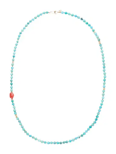 Peyote Bird Ritual 14-Karat Gold, Turquoise and Coral Beaded Necklace - Men | Thumbnail 1 Peyote Bird Ritual 14-Karat Gold, Turquoise and Coral Beaded Necklace - Men | Thumbnail 1