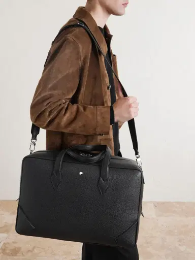 Montblanc Full-Grain Leather Weekend Bag - Men | Thumbnail 3 Montblanc Full-Grain Leather Weekend Bag - Men | Thumbnail 3