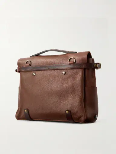 Bleu de Chauffe Éclair Leather Messenger Bag - Men | Thumbnail 4 Bleu de Chauffe Éclair Leather Messenger Bag - Men | Thumbnail 4
