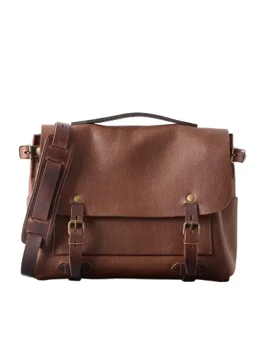 Bleu de Chauffe Éclair Leather Messenger Bag - Men | Thumbnail 1 Bleu de Chauffe Éclair Leather Messenger Bag - Men | Thumbnail 1