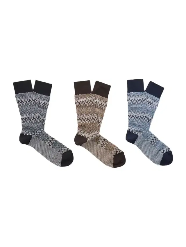 Missoni Three-Pack Crochet-Knit Cotton-Blend Socks - Men