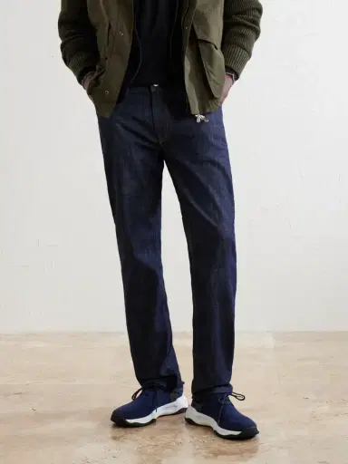 Berluti Shadow Logo-Embroidered Leather-Trimmed Stretch-Knit Sneakers - Men | Thumbnail 2 Berluti Shadow Logo-Embroidered Leather-Trimmed Stretch-Knit Sneakers - Men | Thumbnail 2