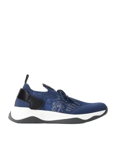 Berluti Shadow Logo-Embroidered Leather-Trimmed Stretch-Knit Sneakers - Men | Thumbnail 1 Berluti Shadow Logo-Embroidered Leather-Trimmed Stretch-Knit Sneakers - Men | Thumbnail 1