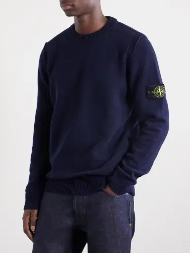 Stone Island Logo-Appliquéd Wool-Blend Sweater - Men | Thumbnail 3 Stone Island Logo-Appliquéd Wool-Blend Sweater - Men | Thumbnail 3