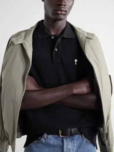 AMI PARIS Logo-Embroidered Cotton-Piqué Polo Shirt - Men | Thumbnail 5 AMI PARIS Logo-Embroidered Cotton-Piqué Polo Shirt - Men | Thumbnail 5