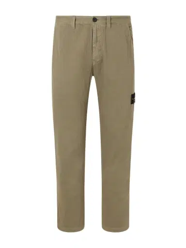 Stone Island Logo-Appliquéd Straight-Leg Herringbone Cotton Trousers - Men | Thumbnail 1 Stone Island Logo-Appliquéd Straight-Leg Herringbone Cotton Trousers - Men | Thumbnail 1