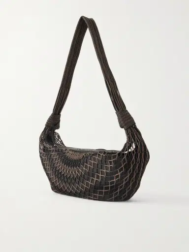 Lemaire Croissant Leather-Trimmed Fishnet Messenger Bag - Men | Thumbnail 3 Lemaire Croissant Leather-Trimmed Fishnet Messenger Bag - Men | Thumbnail 3