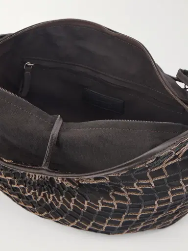Lemaire Croissant Leather-Trimmed Fishnet Messenger Bag - Men | Thumbnail 5 Lemaire Croissant Leather-Trimmed Fishnet Messenger Bag - Men | Thumbnail 5