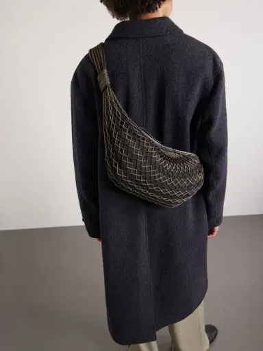 Lemaire Croissant Leather-Trimmed Fishnet Messenger Bag - Men | Thumbnail 6 Lemaire Croissant Leather-Trimmed Fishnet Messenger Bag - Men | Thumbnail 6