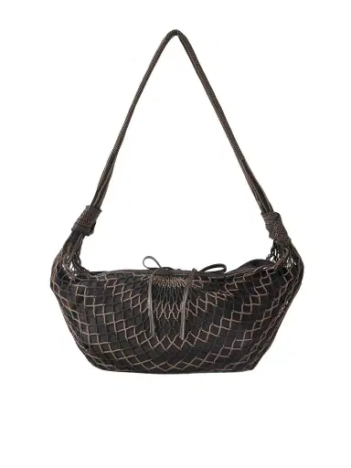 Lemaire Croissant Leather-Trimmed Fishnet Messenger Bag - Men | Thumbnail 1 Lemaire Croissant Leather-Trimmed Fishnet Messenger Bag - Men | Thumbnail 1