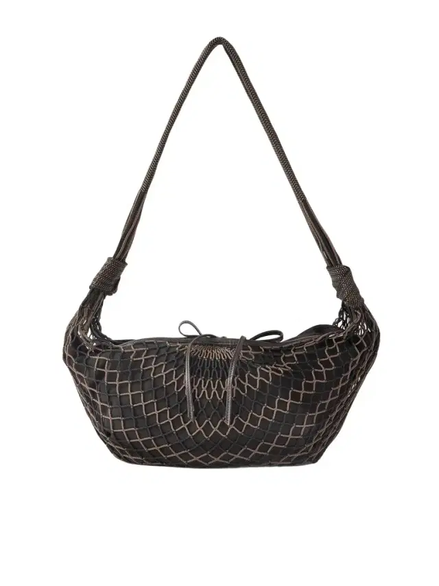 Lemaire Croissant Leather-Trimmed Fishnet Messenger Bag - Men