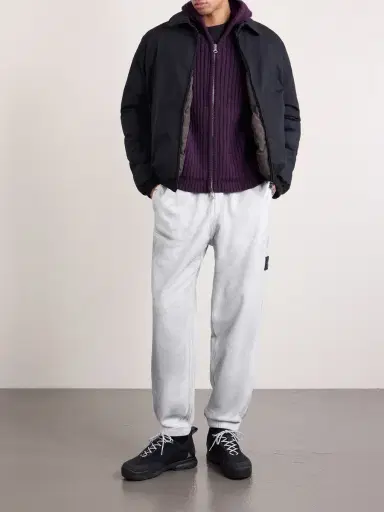Stone Island Tapered Reflective Organic Cotton Fleece Sweatpants - Men | Thumbnail 2 Stone Island Tapered Reflective Organic Cotton Fleece Sweatpants - Men | Thumbnail 2