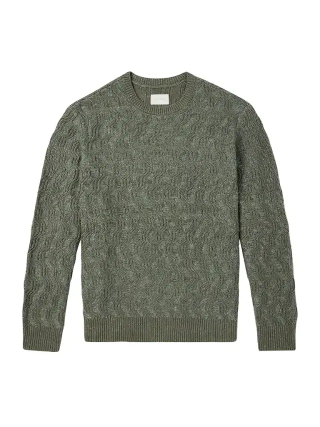 Cable-Knit Cotton-Blend Sweater - Men Cable-Knit Cotton-Blend Sweater - Men