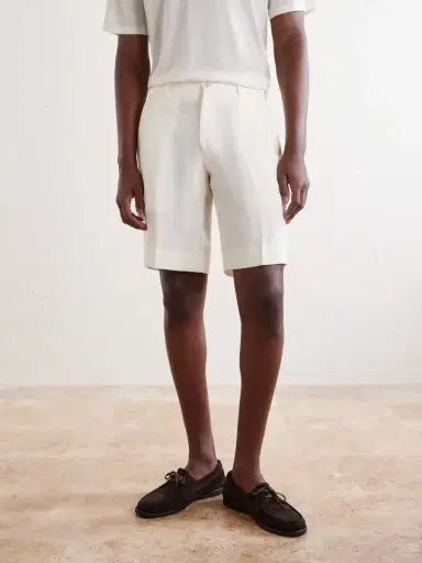 Anderson & Sheppard Straight-Leg Garment-Dyed Linen Shorts - Men | Thumbnail 3